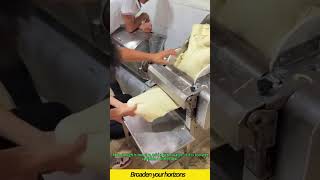 Manual dough kneading machine operation #wood #wireworks #farming