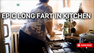 Epic Long Fart in Kitchen