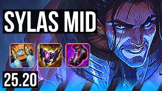 SYLAS vs FIZZ (MID) | 1v4 Quadra, 13 solo kills, Legendary, 16/3/5 | EUW Master | 25.20