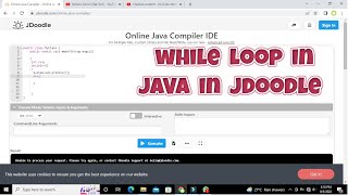 how to use while loop in java in jdoodle | while loop in java in jdoodle