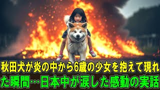 【奇跡の実話】秋田犬が火事に巻き込まれた6歳の少女を救った瞬間…信じられない光景に日本中が涙した。