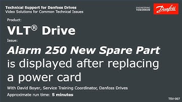 VLT® Drives: Alarm 250 New Spare Part appears after replacing a power card