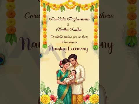 Naming Ceremony Video Invitation  | Cradle Ceremony | Barasaala Invitation English invitation video template