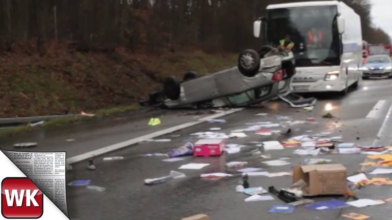 Unfall auf A3 bei Niedernhausen - YouTube