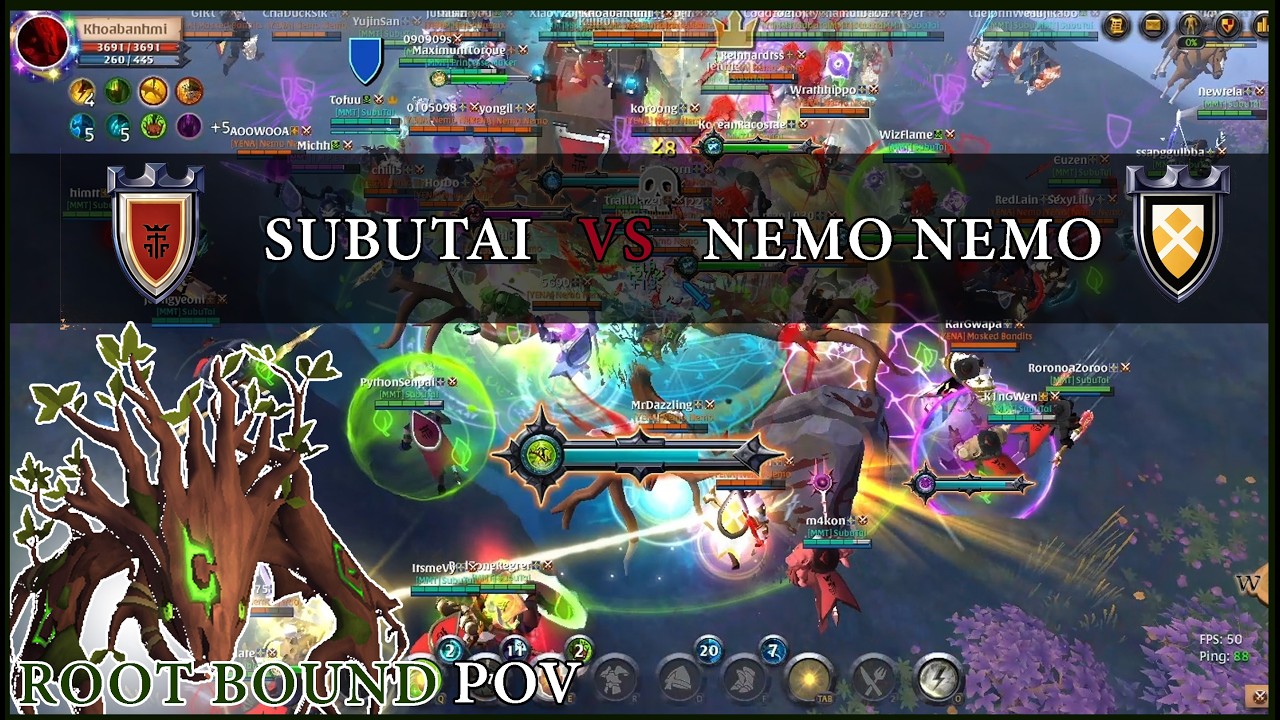 SUBUTAI vs NEMO NEMO – INTENSE Rootbound Castle Battle! | Albion Online POV