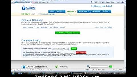 How To Use {AWeber} 3 of 7 | Terri Bork