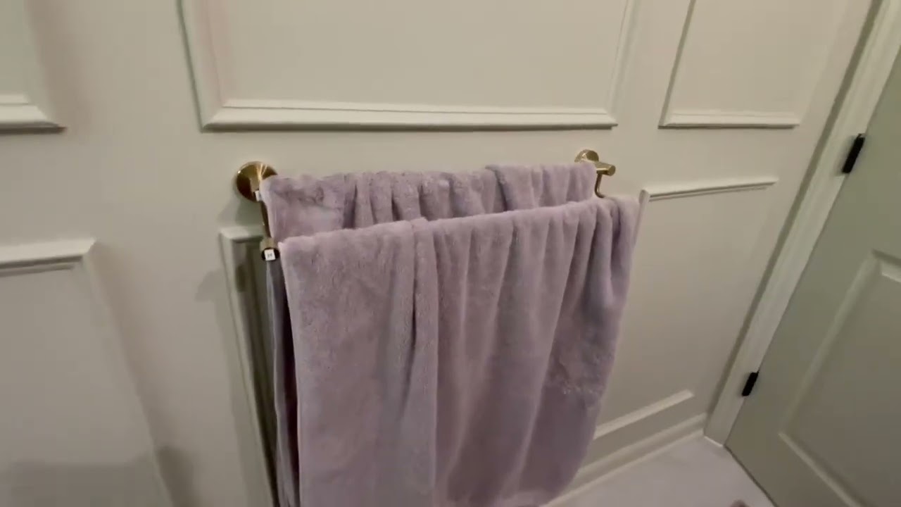 BATHSIR Adjustable Brushed Gold Double Bath Towel Bar, No one likes stinky towels
