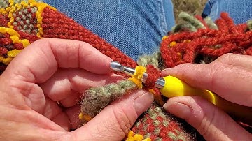 Slip Stitch Edge on Fall Wrap - Continuous Strand Weaving Rectangle Loom