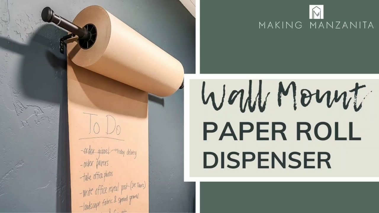 Wall Mounted Kraft Paper Dispenser&Cutter Wall Hanging Butcher Paper Roll  Holder 
