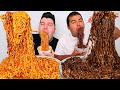 SPICY CHEESY NOODLES & BLACK BEAN NOODLES • Mukbang & Recipe