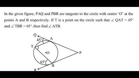 In the given figure, PAQ and PBR are tangents to the circle with centre ‘O’ at the  points A and B