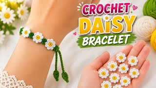 How to Crochet Flower Bracelet |Crochet Daisy Bracelet |Easy And Cute Diy Gift Idea