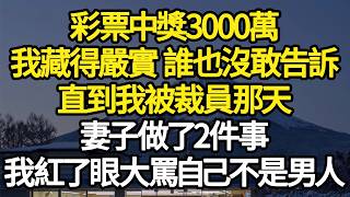 彩票中獎3000萬，我藏得嚴實 誰也沒敢告訴，直到我被裁員那天，妻子做了2件事，我紅了眼大罵自己不是男人 #故事#悬疑#人性#刑事#人生故事#生活哲學#為人哲學