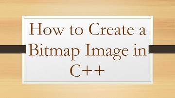 How to Create a Bitmap Image in C++