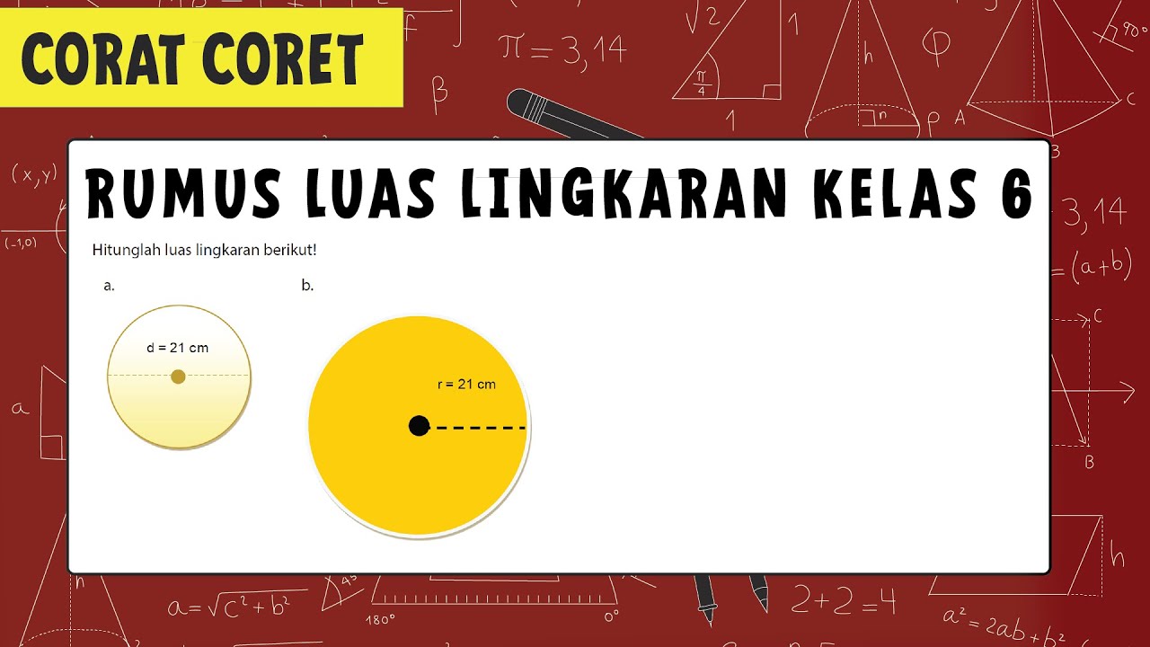 Cara Menentukan Luas Lingkaran Dengan Diameter Luas Lingkaran Kelas 6 Youtube