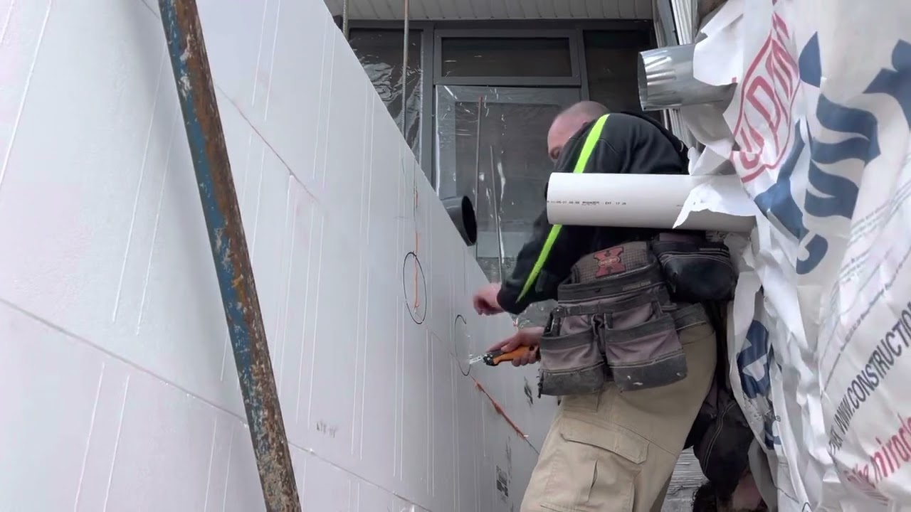 Installing HVAC sleeves YouTube