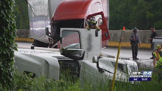 I-90 fully reopened after semi-rollover accident