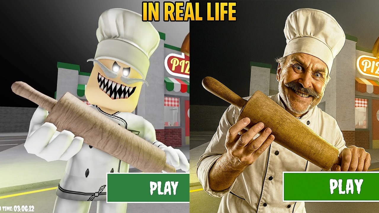 Escapa de Papa Pizza Pizzería EN LA VIDA REAL TERROR OBBY Nueva actualización Roblox Todos los jefes