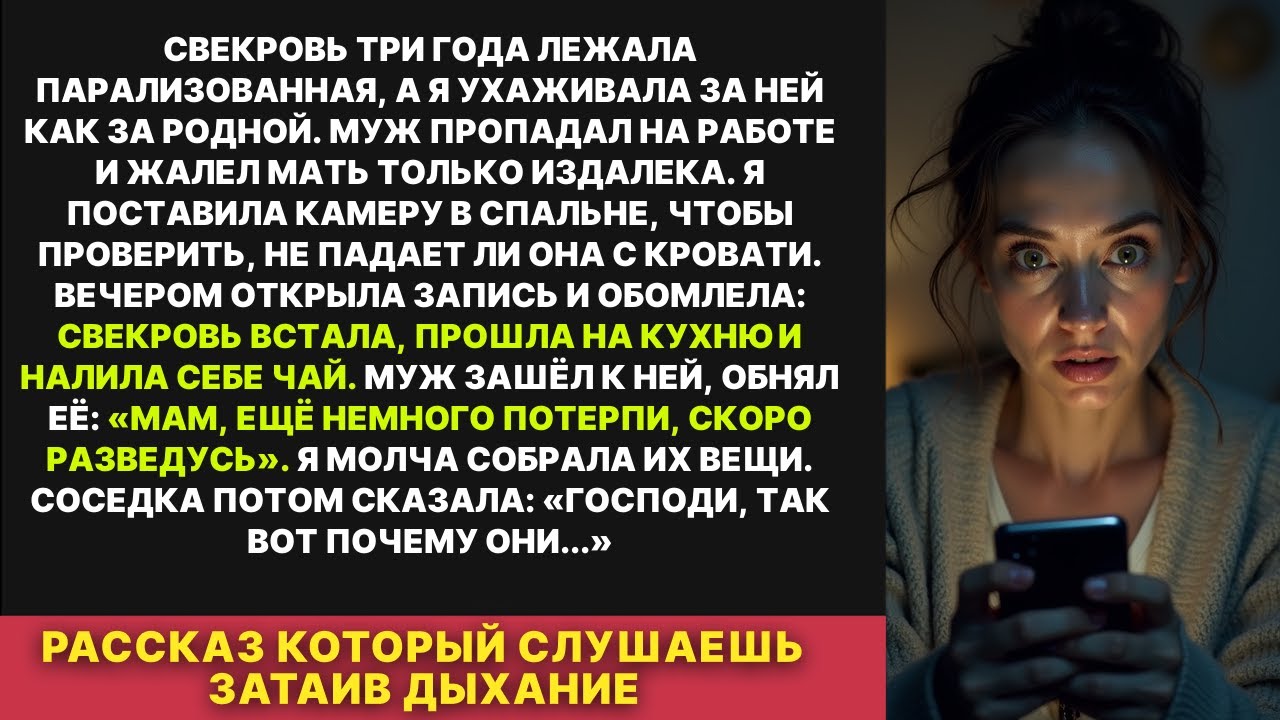Свекровь 3 года притворялась парализованной. Я не сказала ей про камеры — и услышала ИХ ПЛАН