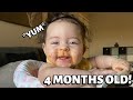 TRYING BABY FOOD FOR THE FIRST TIME *so cute*!!!