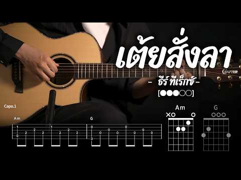 เต้ยสั่งลา - ธีร์ ทีเร็กซ์  [●●●○○] | กีต้าร์ สอน | Guitar Chord