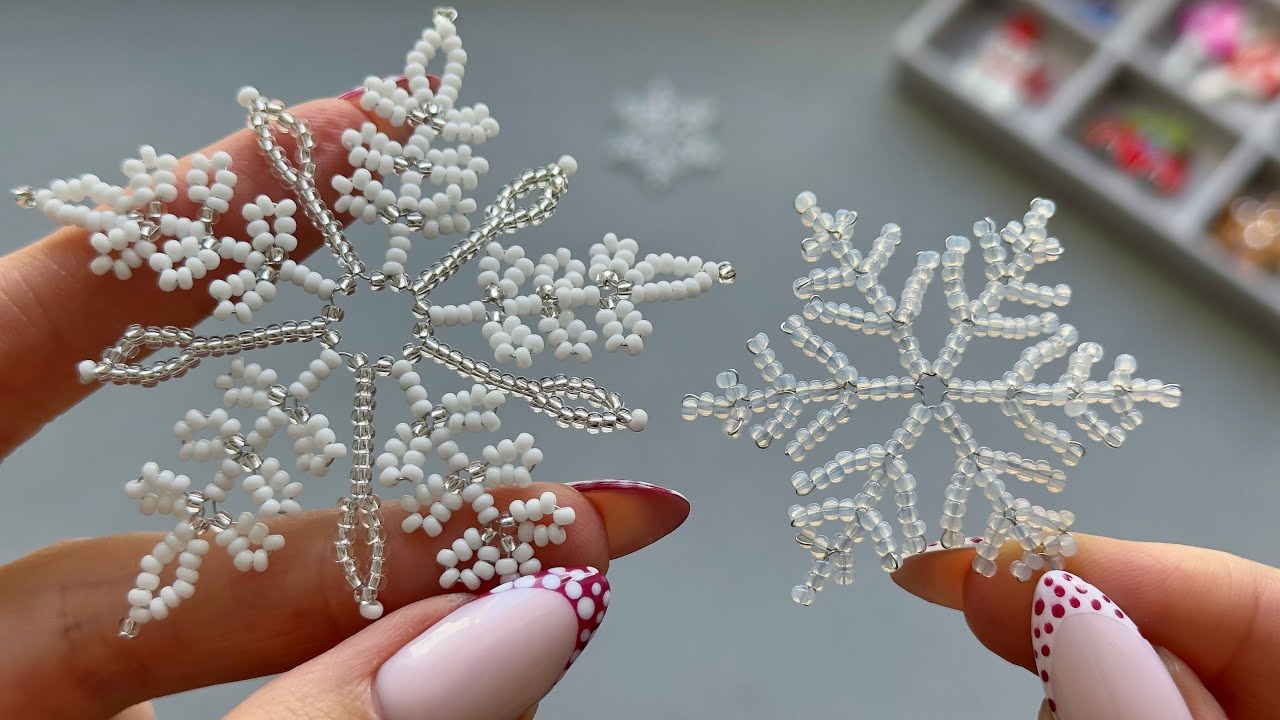 DIY Beaded Snowflake Ornaments ❄️ Easy Christmas Decor Tutorial (2 Styles)