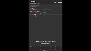Birthday Wish Program in C | Coding C on Mobile | #birthday #coding #programming #c