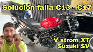Solución de la falla c13 y 17 / v strom XT y su hermana la SV.