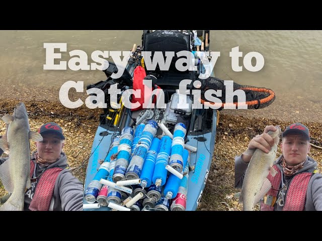 KAYAK Jug/Noodle Fishing For CATFISH! (Easy way to catch fish) 