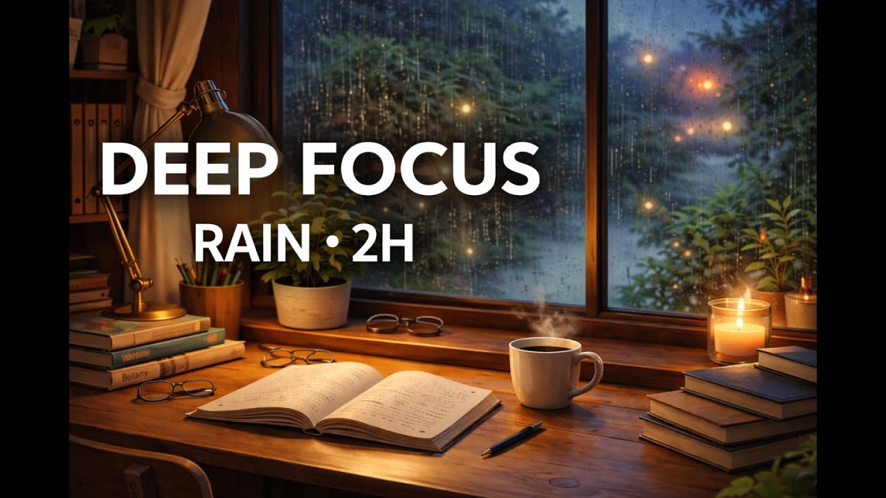 Rain Sounds for Deep Focus (2 Hours) | Calm Work & Study Ambience - YouTube