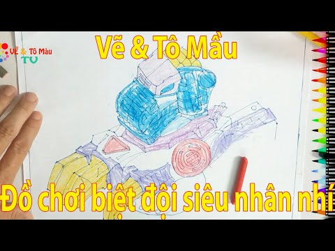 Video Vẽ và Tô Màu ĐỒ CHƠI BIỆT ĐỘI SIÊU NHÂN NHÍ Cho Bé... - youtube