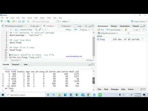 Export Data from R to Excel (.csv file)