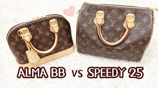 LOUIS VUITTON SPEEDYB 25 VS ALMA BB COMPARISON REVIEW: WHICH IS BETTER? 🤔 LOUIS  VUITTON GIVEAWAY! 