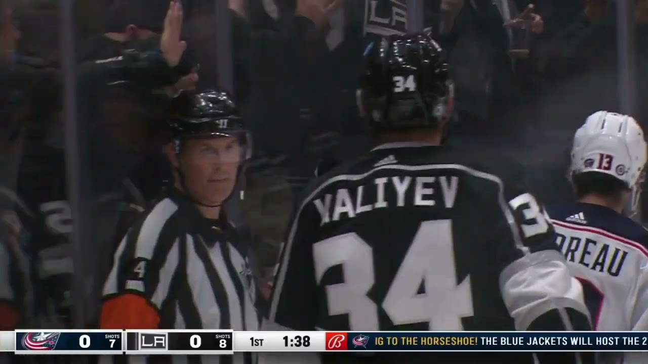 Quinton Byfield Goal-Of-The-Year - Blue Jackets @ Kings - 2/20/24 (Columbus Blue Jackets Broadcast)