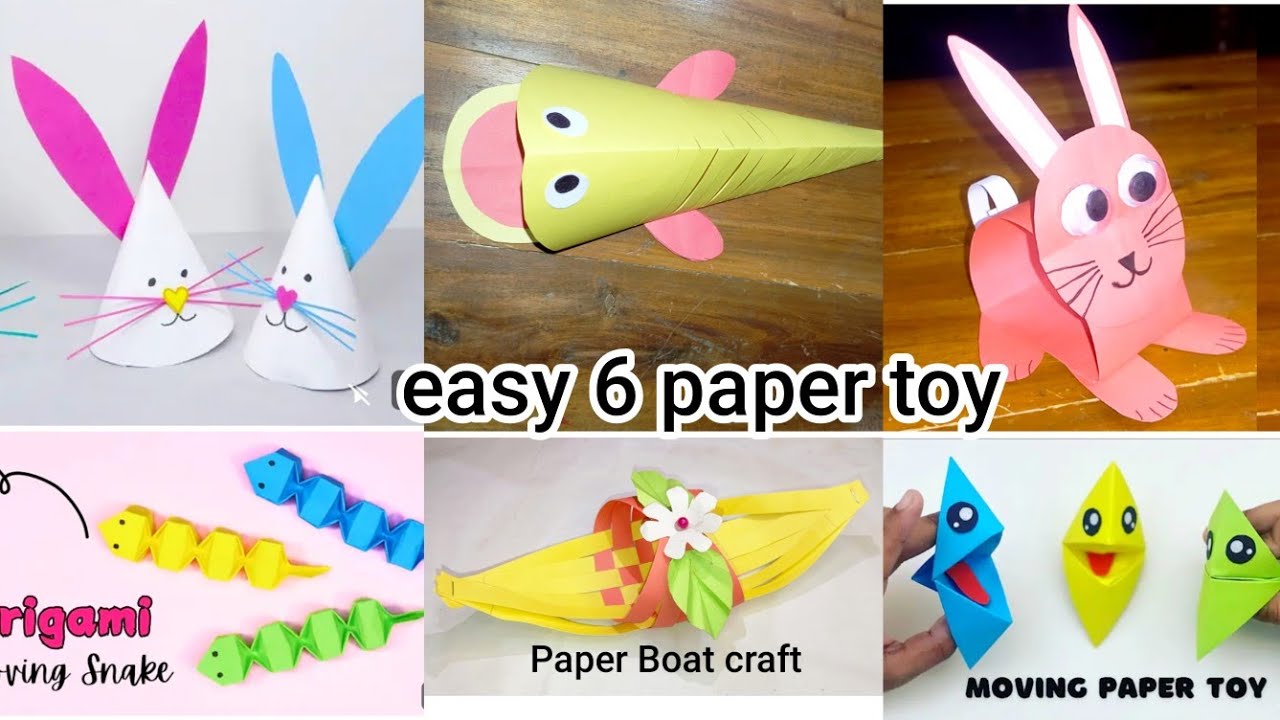 6 easy paper toy making tutorial video | paper toy for kids| DIY easy ...