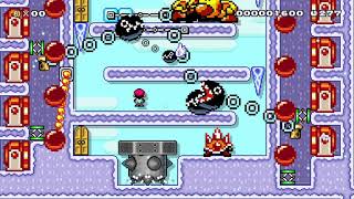 Super Mario Maker2 - A Hard Level Tricky Mario: Cold, Cold Tower
Course ID: Q0L-L20-JMF
I took about 15 hours for making and practicing, and 30 minutes for uploading attempts.
The doors on the beginning of the level are connected to copy of each sections for practice. Super Mario Maker2 - A Hard Level Tricky Mario: Cold, Cold Tower