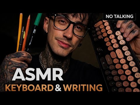 ASMR Late Night Keyboard Typing & Writing for Focus