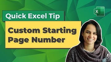 Custom Starting Page Number | Quick Excel Tips