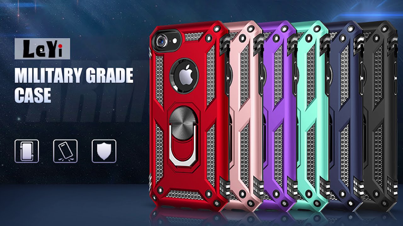 iPhone 8 Plus Case, iPhone 7 Plus Case, iPhone 6 Plus Case with Tempered Glass Screen Protector