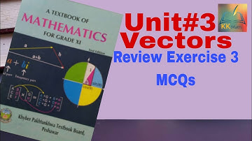 kpk board 11 class math unit 3 Vectors Review Exercise 3 Question No 1 MCQs @KK Maths