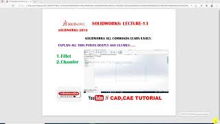 SOLIDWORKS COMMAND, FILLET & CHAMFER // SOLIDWORKS LECTURE-13