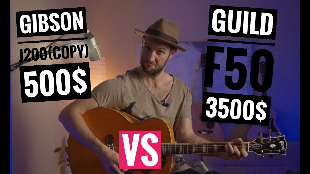 Гитара за 500$ и 3500$ Gibson J200(copy) vs Guild F50