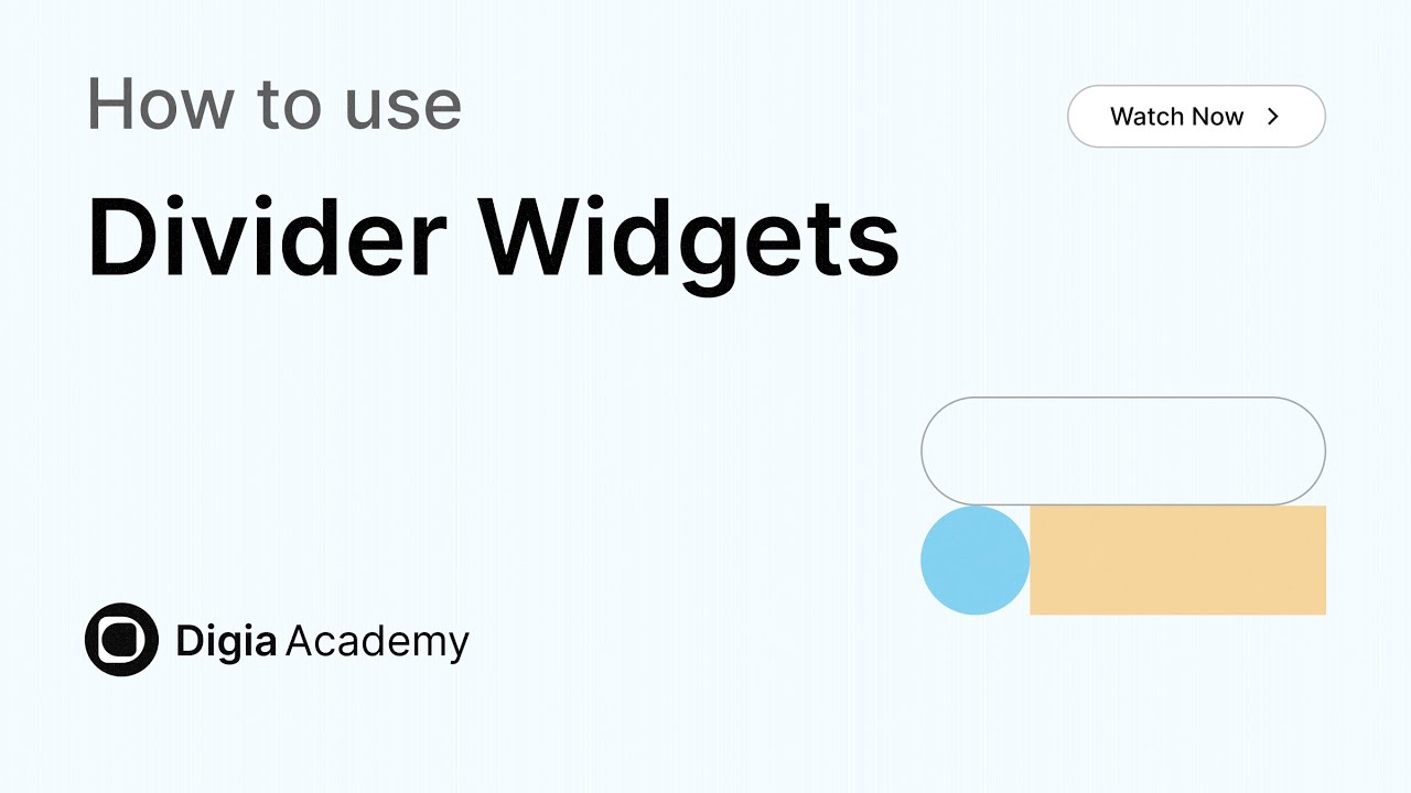 How to use Divider widgets in Digia Dashboard | Step-by-Step Tutorial ...