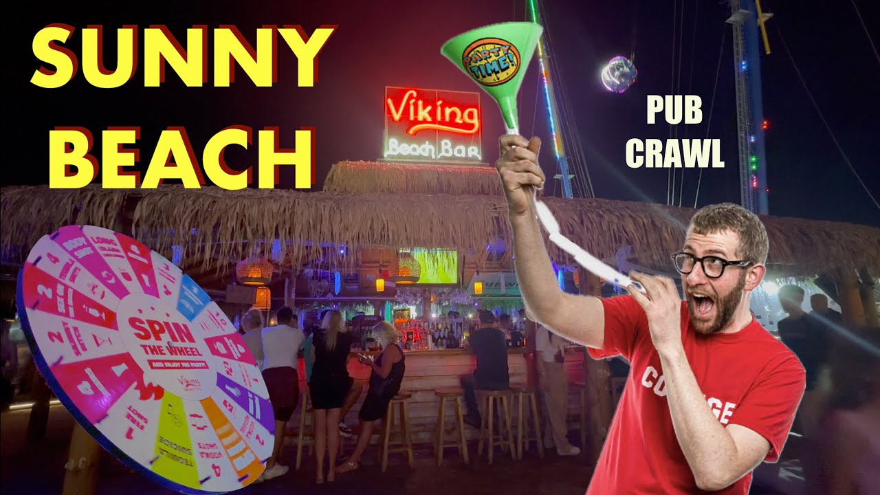 SUNNY BEACH Bulgaria Nightlife | Viking Beach Bar Party - Pub Crawl