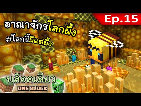 โลกนี้มีแต่ผึ้ง (อาณาจักรผึ้ง) #15 | Minecraft บล๊อคเดียว (OneBlock)