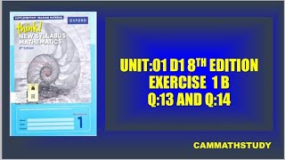 D1 8th Edition | Unit:01 | Ex 1B | Q:14 & 13 Topic LCM and HCF
