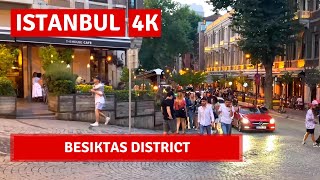 Istanbul 2022 Night Besiktas 20 June Walking Tour|4k UHD 60fps