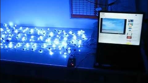 150 WS2801 LEDs controlled by a YouTube video