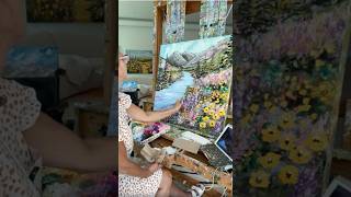 Do you think you're NOT creative?  Painting mountains, lake & flowers with Giselle Denis Fine Artist