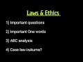 Laws & Ethics Study Plan for December 2022 term examination |CMA Intermediate|